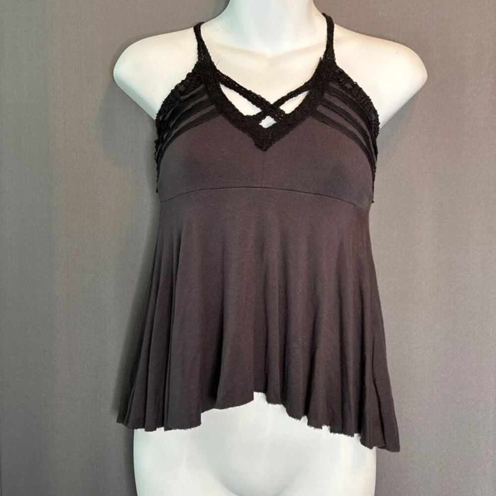 Y2K Vintage Havana Black Babydoll Lace Tank Top